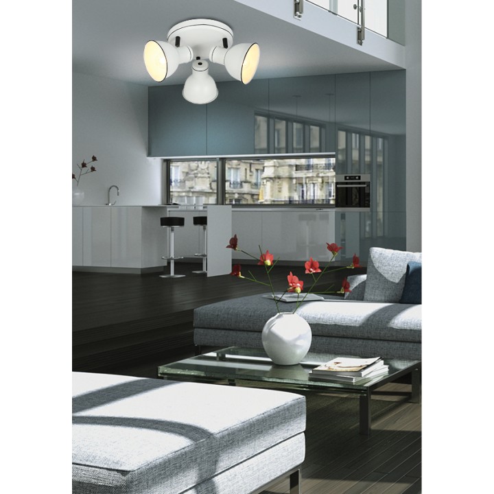 Zumba Lampa Sufitowa Plafon 3X40W E14 Biały+Czarny Candellux