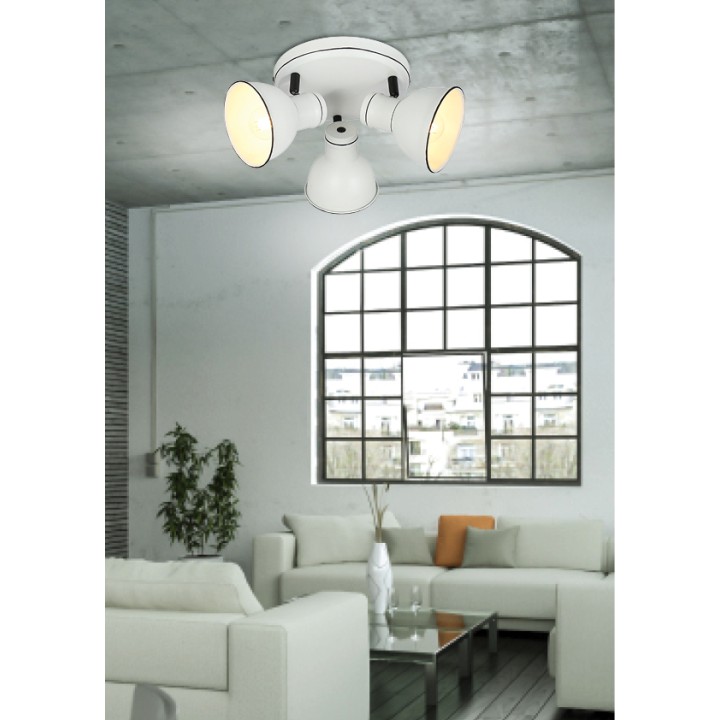 Zumba Lampa Sufitowa Plafon 3X40W E14 Biały+Czarny Candellux