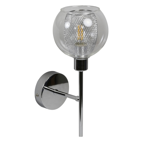 Ozzo Kinkiet 1X40W E14 Chrom Klosz Bezbarwny Candellux