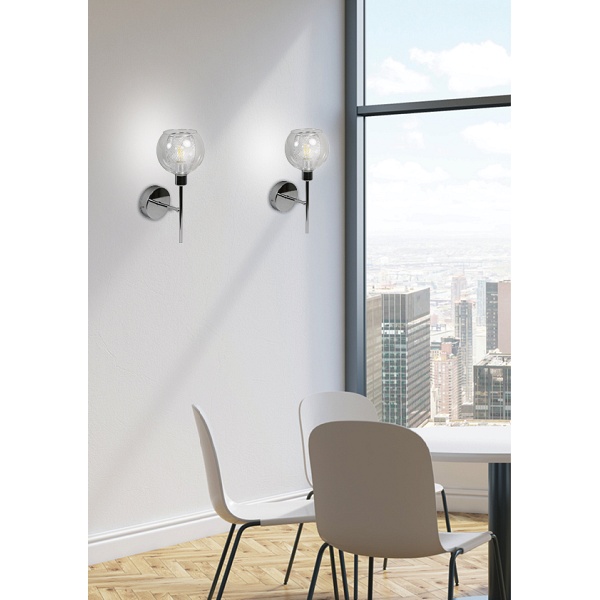 Ozzo Kinkiet 1X40W E14 Chrom Klosz Bezbarwny Candellux