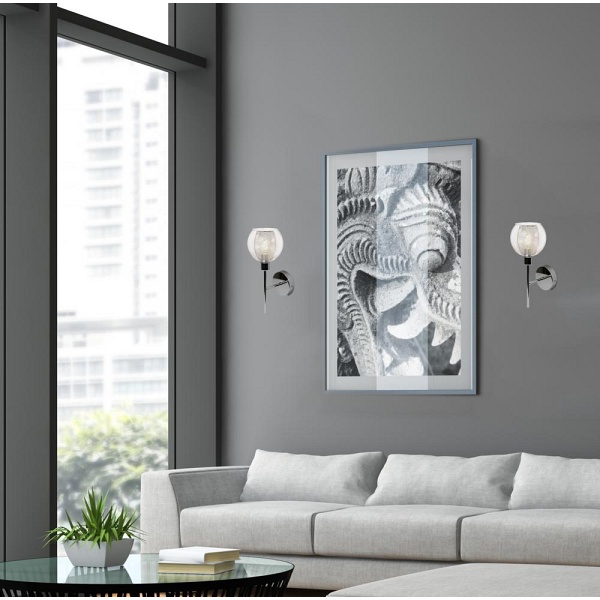 Ozzo Kinkiet 1X40W E14 Chrom Klosz Bezbarwny Candellux