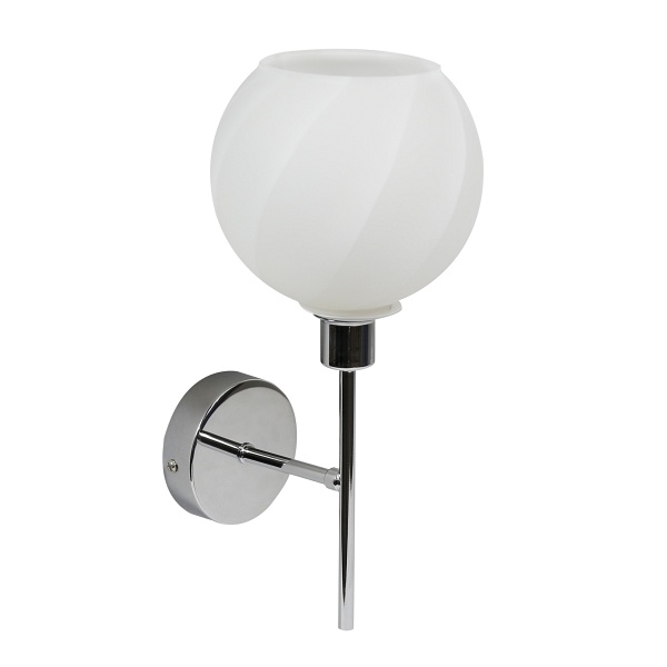 Raul Lampa Kinkiet 1X40W E14 Chrom Klosz Biały Candellux