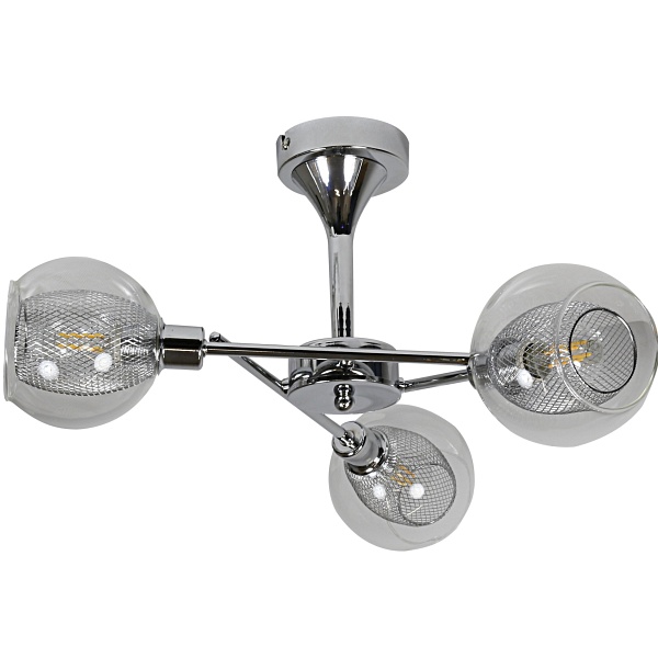 Ozzo Lampa Wisząca 3X40W E14 Chrom Klosz Bezbarwny Candellux