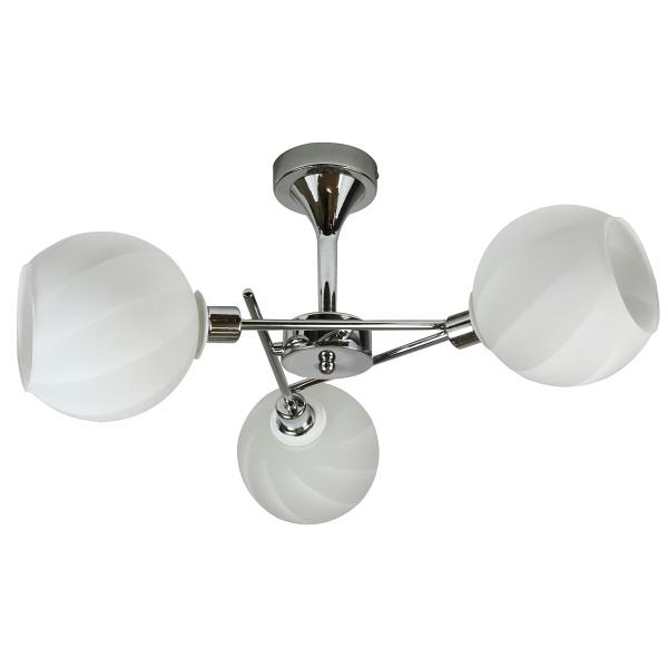 Raul Lampa Wisząca 3X40W E14 Chrom Klosz Biały Candellux