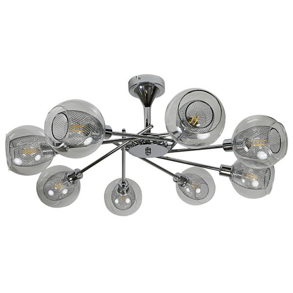Ozzo Lampa Wisząca 8X40W E14 Chrom Klosz Bezbarwny Candellux