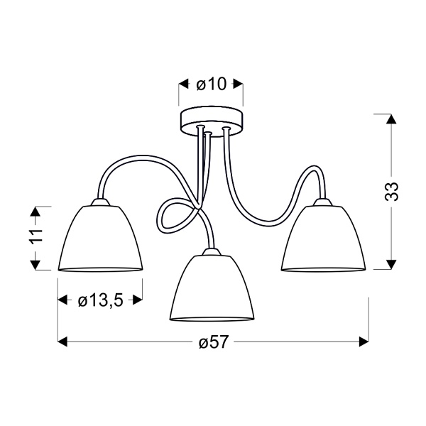 Elf Lampa Sufitowa 3X40W E14 Chrom Candellux