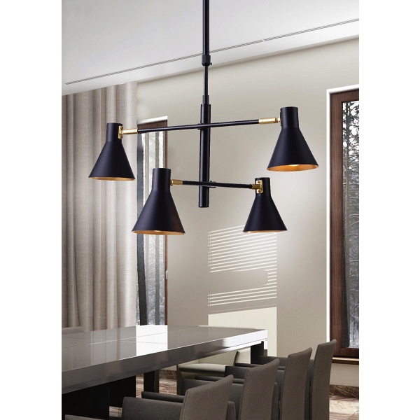 Less Lampa Wisząca 4X40W E14 Czarny Matowy Candellux