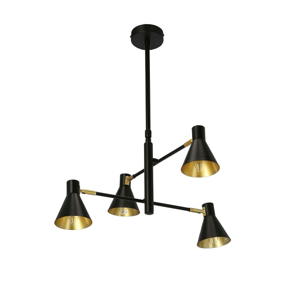 Less Lampa Wisząca 4X40W E14 Czarny Matowy Candellux