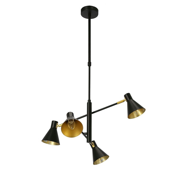 Less Lampa Wisząca 4X40W E14 Czarny Matowy Candellux