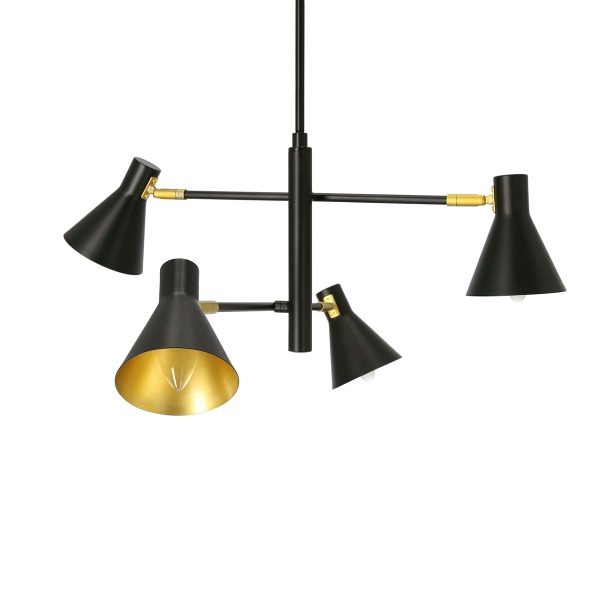 Less Lampa Wisząca 4X40W E14 Czarny Matowy Candellux