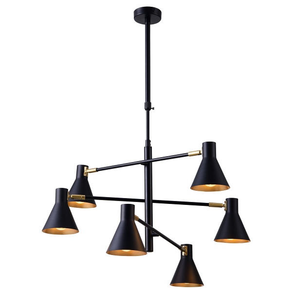 Less Lampa Wisząca 6X40W E14 Czarny Matowy Candellux