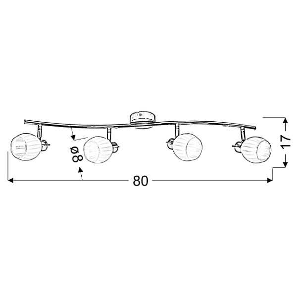 Bars Listwa 4X40W G9 Chrom (Bż) Candellux