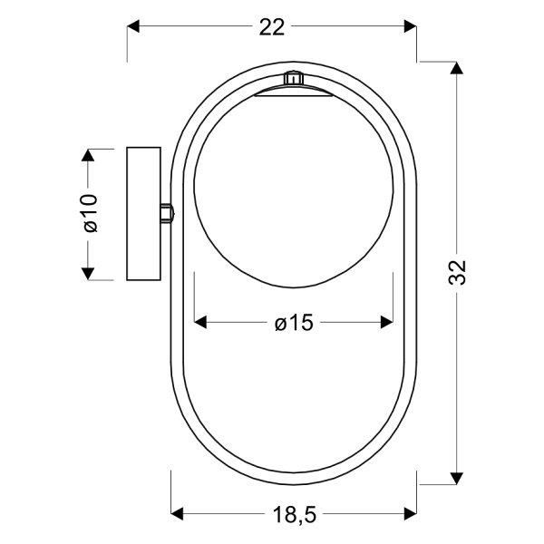 Cordel Kinkiet 1X28W G9 Ring Mosiądz Candellux