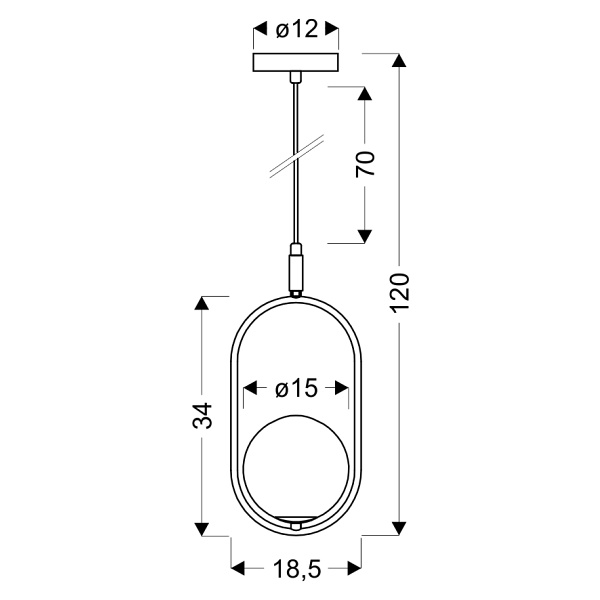 Cordel Lampa Wisząca 1X28W G9 Mosiądz Candellux