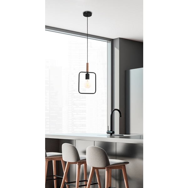 Frame Lampa Wisząca 1X60W E27 Czarny Candellux