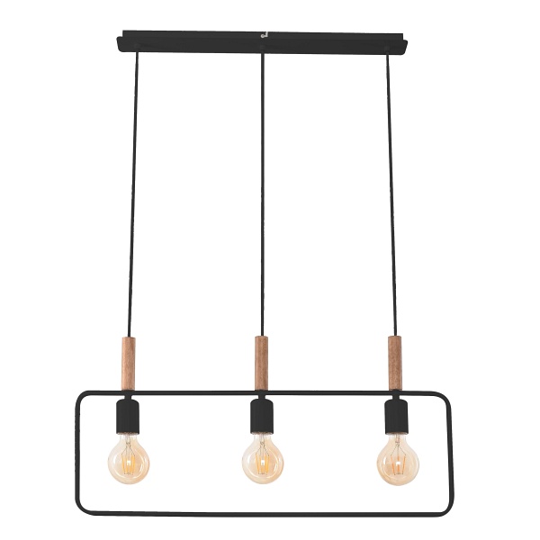 Frame Lampa Wisząca 3X60W E27 Czarny Candellux