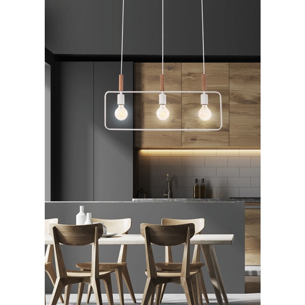Frame Lampa Wisząca 3X60W E27 Biały Candellux