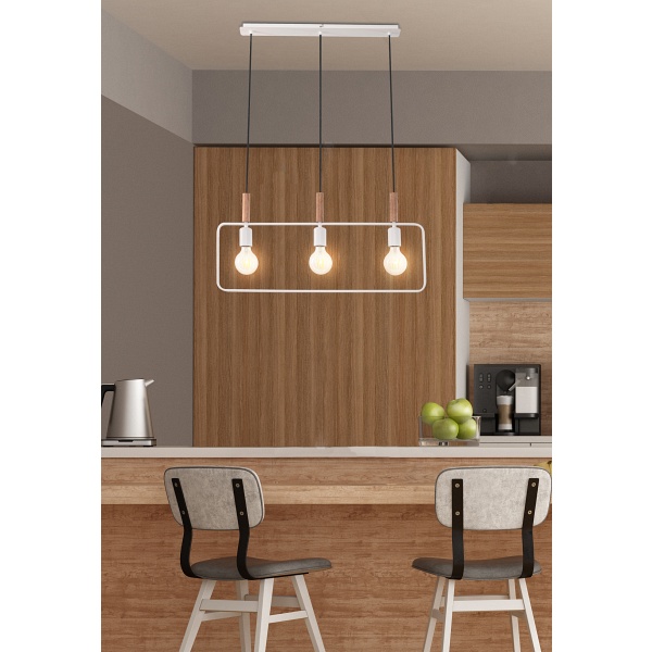 Frame Lampa Wisząca 3X60W E27 Biały Candellux