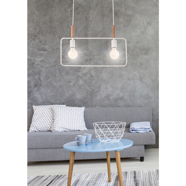 Frame Lampa Wisząca 2X60W E27 Biały Candellux