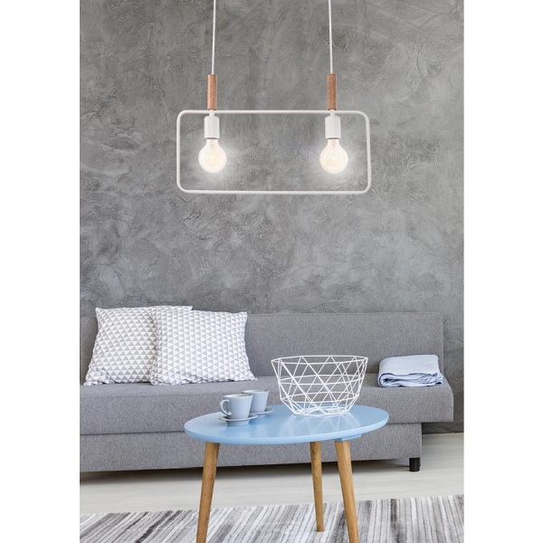 Frame Lampa Wisząca 2X60W E27 Biały Candellux