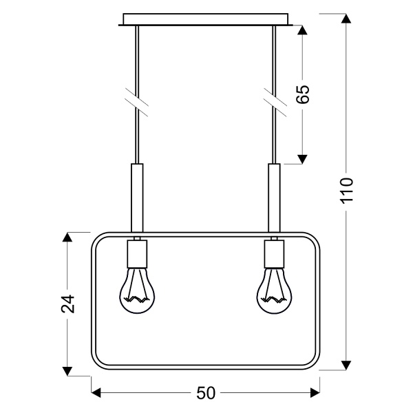 Frame Lampa Wisząca 2X60W E27 Biały Candellux