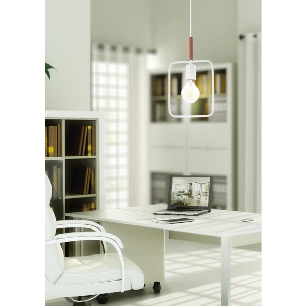 Frame Lampa Wisząca 1X60W E27 Biały Candellux