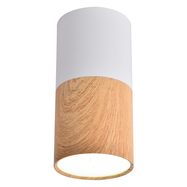 Lampa Sufitowa Tuba 1X50W Gu10 Drewniany+Biały Śr. 5,8 Cm Candellux