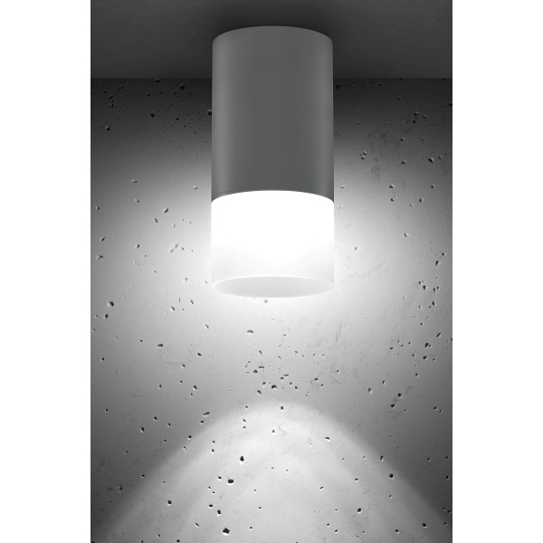 Lampa Sufitowa Tuba 1X50W Gu10 Mrożony+Szary Śr. 6,4 Cm Candellux