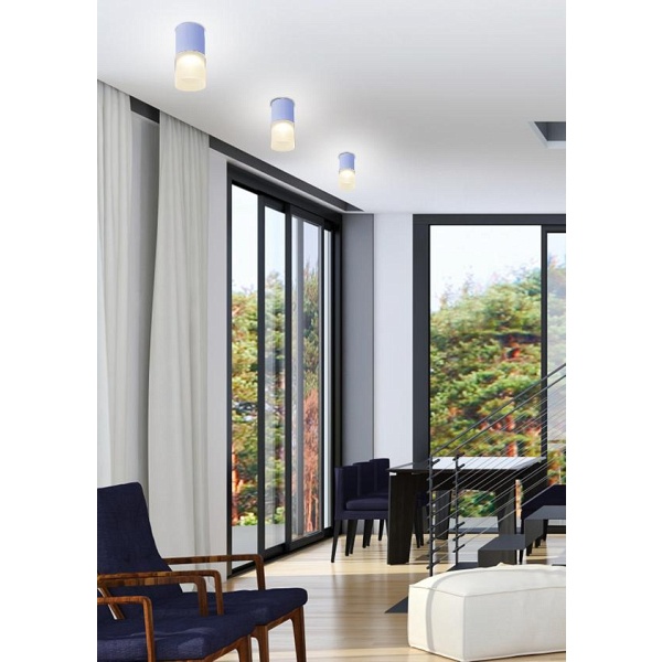 Lampa Sufitowa Tuba 1X50W Gu10 Mrożony+Szary Śr. 6,4 Cm Candellux