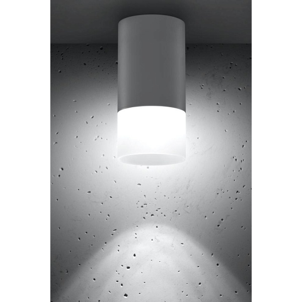Lampa Sufitowa Tuba 1X50W Gu10 Mrożony+Szary Śr. 6,4 Cm Candellux