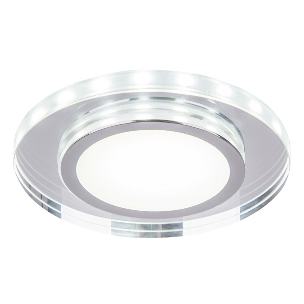 Ssp-26 Ch/Tr+Wh 10W Led 230V Ring Led Biały Oczko Sufitowe Lampa Sufitowa Okrągła Szlif Szkło Transparentne Candellux