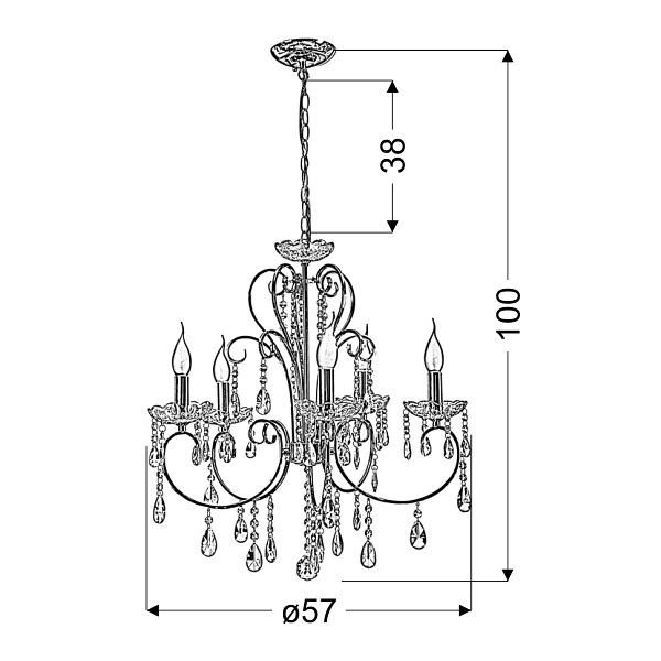 Aurora Lampa Wisząca 5*40W E14 Czarny Candellux