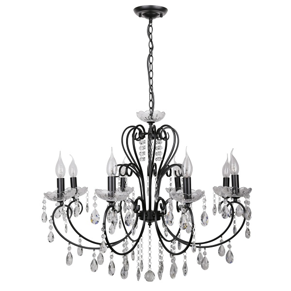 Aurora Lampa Wisząca 8*40W E14 Czarny Candellux