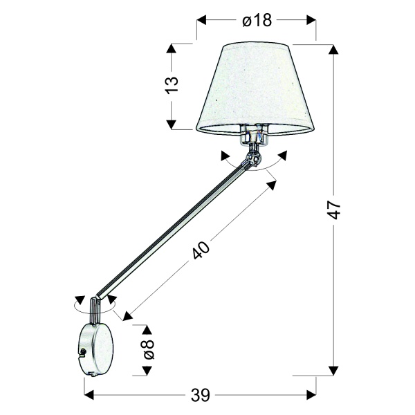 Filly Kinkiet 1X40W E27 Czarny Matowy Candellux
