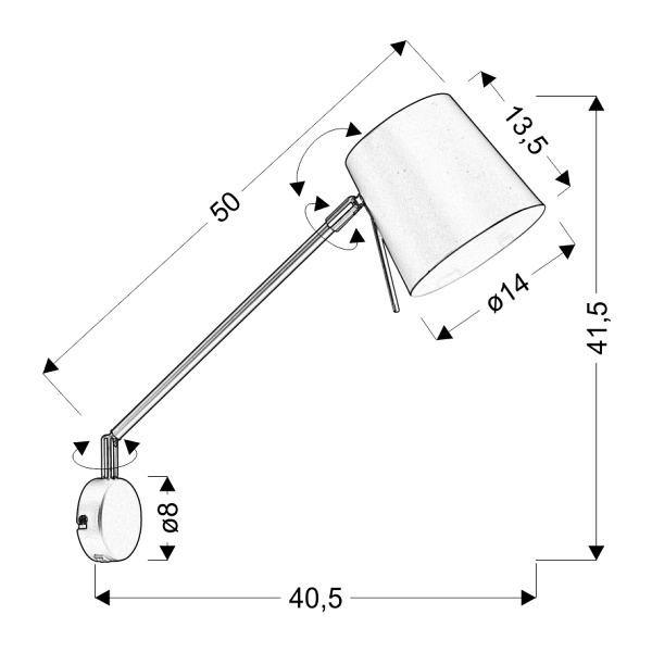 Killy Kinkiet 1X40W E27 Czarny Matowy Candellux