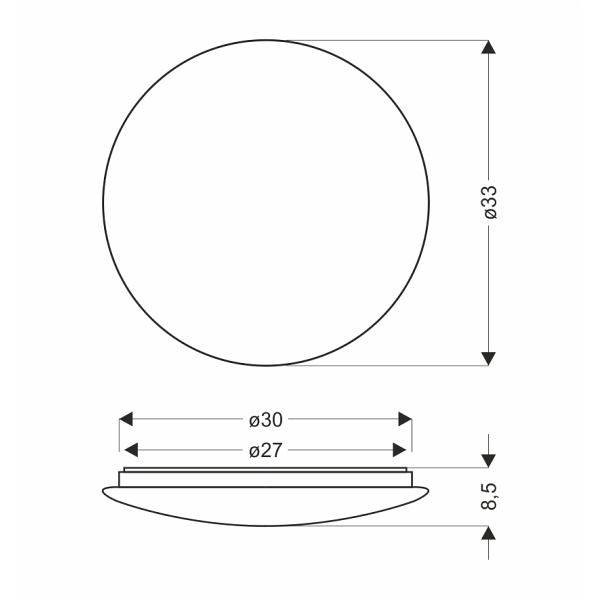 Magnus Lampa Sufitowa Plafon 18W Led 33Cm Klosz Biały 4000K Candellux