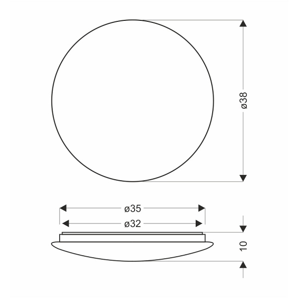 Magnus Lampa Sufitowa Plafon 24W Led 38Cm Klosz Biały 4000K Candellux