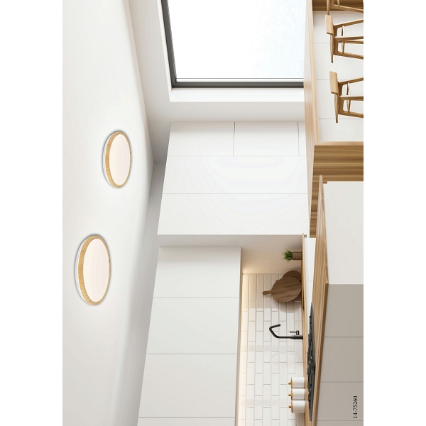 Lampa Sufitowa Gandava Plafon 36W Led Biało Drewniany 4000K Candellux