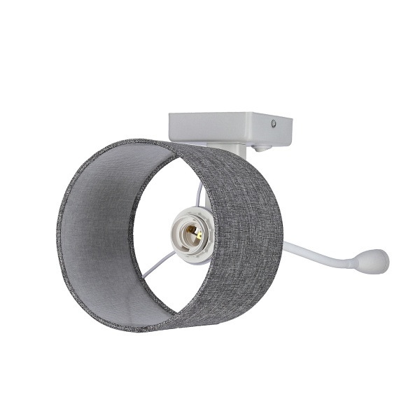 Polo Kinkiet 1X40W E27 + 2W Led Biały Abaż. Okrągły Szary Candellux