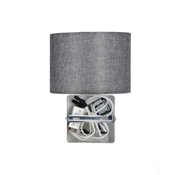 Polo Kinkiet 1X40W E27 + 2W Led Biały Abaż. Okrągły Szary Candellux