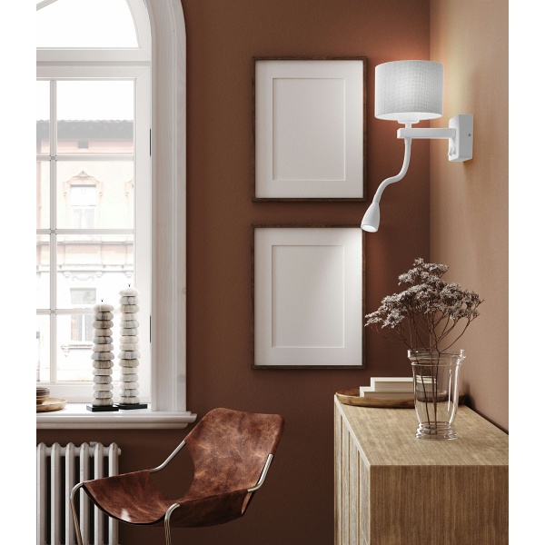 Polo Kinkiet 1X40W E27 + 2W Led Biały Abaż. Okrągły Szary Candellux