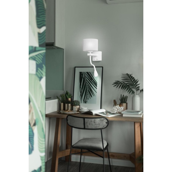 Polo Kinkiet 1X40W E27 + 2W Led Biały Abaż. Okrągły Szary Candellux