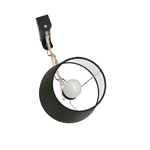 Lampa Kinkiet Mito Chrom 1X40W E27 Abażur Czarny Candellux