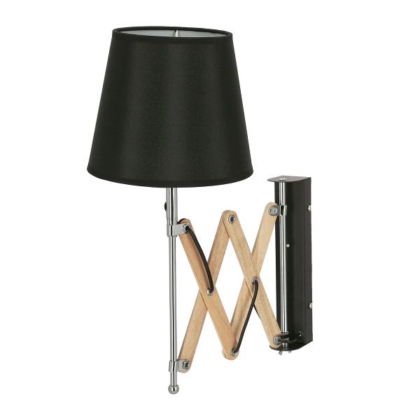 Lampa Kinkiet Mito Chrom 1X40W E27 Abażur Czarny Candellux