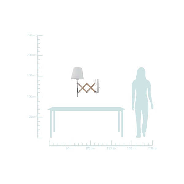 Lampa Kinkiet Mito Chrom 1X40W E27 Abażur Biały Candellux