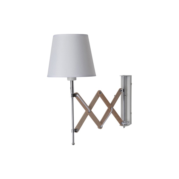 Lampa Kinkiet Mito Chrom 1X40W E27 Abażur Biały Candellux