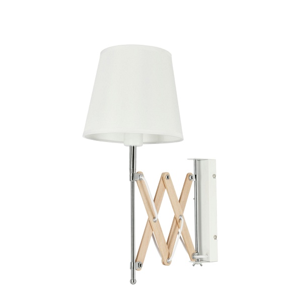 Lampa Kinkiet Mito Chrom 1X40W E27 Abażur Biały Candellux