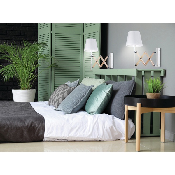 Lampa Kinkiet Mito Chrom 1X40W E27 Abażur Biały Candellux