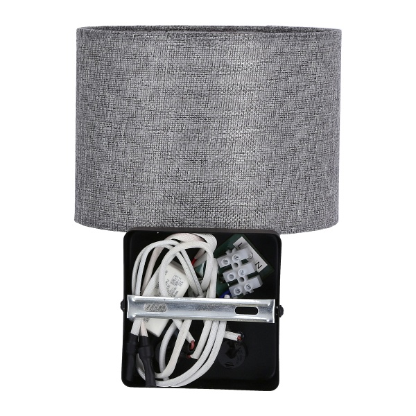 Polo Kinkiet 1X40W E27 + 2W Led Czarny Abaż. Okrągły Szary Candellux