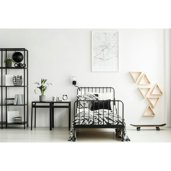 Polo Kinkiet 1X40W E27 + 2W Led Czarny Abaż. Okrągły Szary Candellux